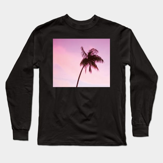 Palmtree pink Long Sleeve T-Shirt by ColorsHappiness